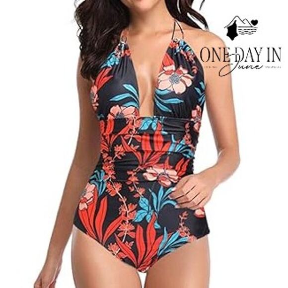 CharmLeaks V Front Tummy Control One Piece Swimsuit Size S - Picture 1 of 5